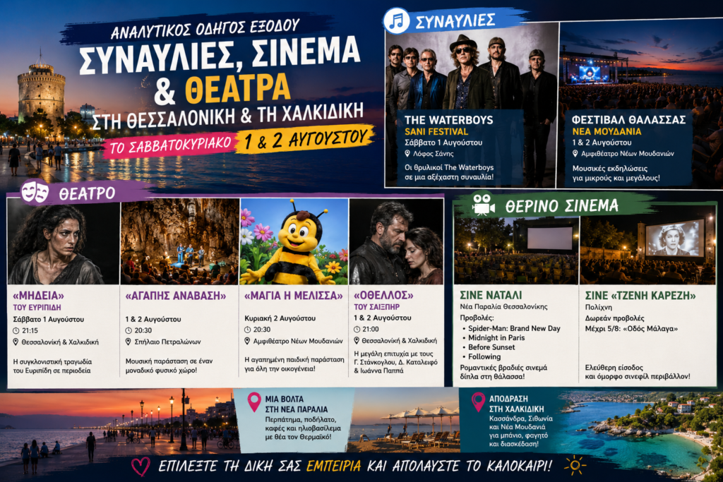 Αναλυτικός οδηγός, events σε Θεσσαλονίκη και Χαλκιδική